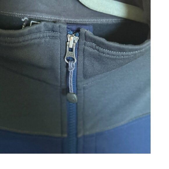 North Face Jacket Mens Full Zip Fleece TKA Stretch Lightweight Black Navy Large - Picture 5 of 13